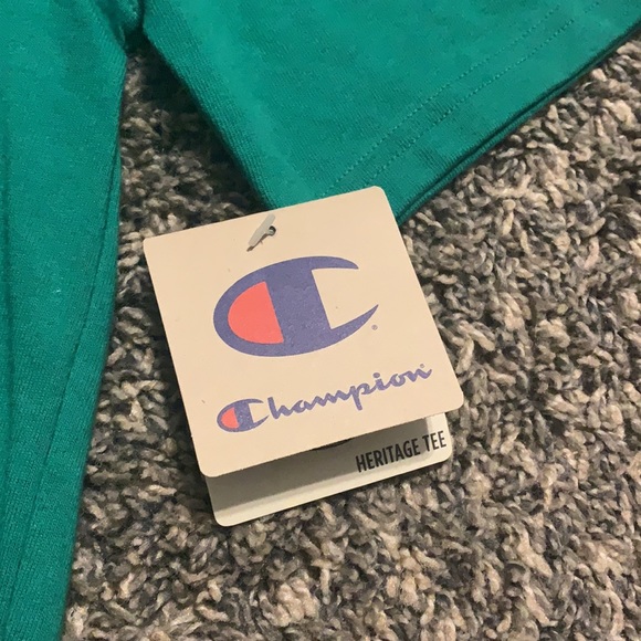 Men’s Champion T-Shirt Green - Picture 3 of 4